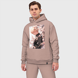 Мужской костюм оверсайз Моя геройская академия Кацуки Бакуго причуда, цвет: пыльно-розовый — фото 2