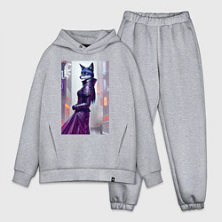 Мужской костюм оверсайз Чернобурая лиса модница - нейросеть