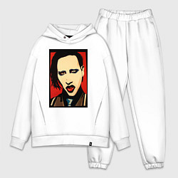 Мужской костюм оверсайз Marilyn Manson face, цвет: белый