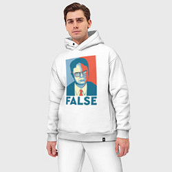 Мужской костюм оверсайз Dwight false - офис, цвет: белый — фото 2