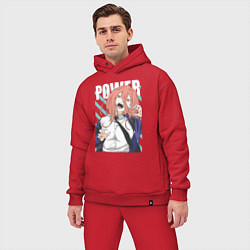 Мужской костюм оверсайз Человек-бензопила Пауэр Power, цвет: красный — фото 2