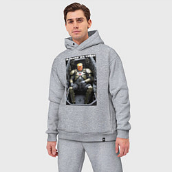 Мужской костюм оверсайз In Trump we trust - motto, цвет: меланж — фото 2