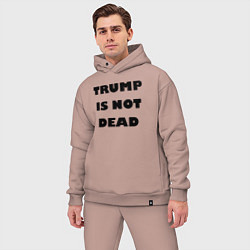 Мужской костюм оверсайз Trump is not dead - motto, цвет: пыльно-розовый — фото 2