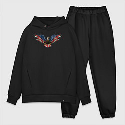 Мужской костюм оверсайз USA eagle, цвет: черный