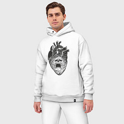 Мужской костюм оверсайз Мёртвое сердце с черепом, цвет: белый — фото 2