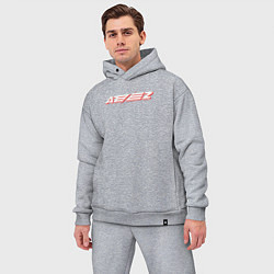 Мужской костюм оверсайз Ateez logo, цвет: меланж — фото 2