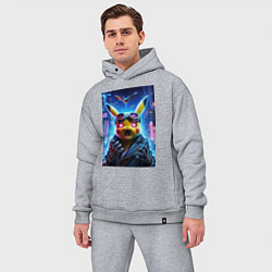 Мужской костюм оверсайз Pikachu brave cyber pilot - neon glow, цвет: меланж — фото 2