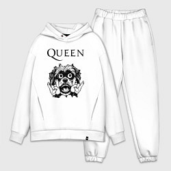 Мужской костюм оверсайз Queen - rock dog, цвет: белый