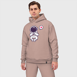 Мужской костюм оверсайз Astronaut love, цвет: пыльно-розовый — фото 2