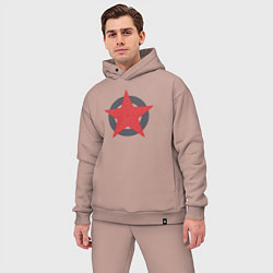 Мужской костюм оверсайз Red star symbol, цвет: пыльно-розовый — фото 2