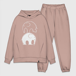 Мужской костюм оверсайз Два слона, цвет: пыльно-розовый
