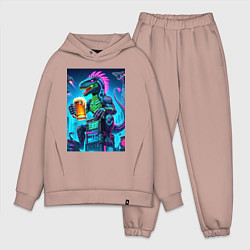 Мужской костюм оверсайз Пивозавр в роли годзиллы - нейроарт, цвет: пыльно-розовый