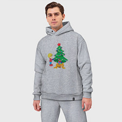 Мужской костюм оверсайз Ребенок украшает елку, цвет: меланж — фото 2