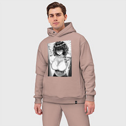 Мужской костюм оверсайз Фубуки в двери - One punch man, цвет: пыльно-розовый — фото 2