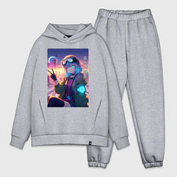 Мужской костюм оверсайз Кибер Марин - коллаба, цвет: меланж