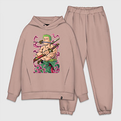 Мужской костюм оверсайз Ван-пис Зоро пират, цвет: пыльно-розовый