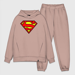 Мужской костюм оверсайз Superman logo, цвет: пыльно-розовый