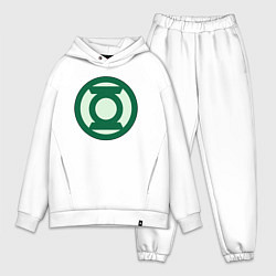 Мужской костюм оверсайз Green lantern logo, цвет: белый