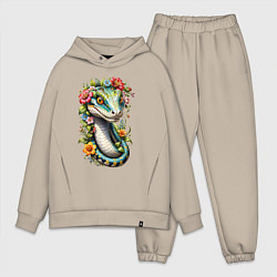 Мужской костюм оверсайз Символ 2025 года, цвет: миндальный