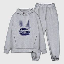 Мужской костюм оверсайз Автомобиль в синих тонах