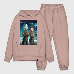 Мужской костюм оверсайз Rick and Morty - air force нейроарт, цвет: пыльно-розовый