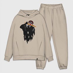 Мужской костюм оверсайз Крик-мужик из Деревня дураков мем, цвет: миндальный