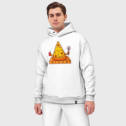 Мужской костюм оверсайз Pizza yoga, цвет: белый — фото 2