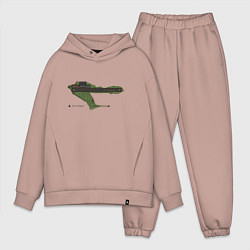 Мужской костюм оверсайз Клингонская хищная птица, цвет: пыльно-розовый