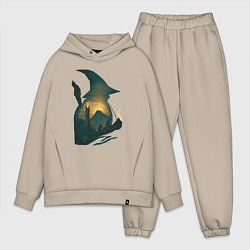 Мужской костюм оверсайз Силуэт Гендальфа - Властелин колец, цвет: миндальный