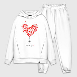 Мужской костюм оверсайз Thank you for your love, цвет: белый