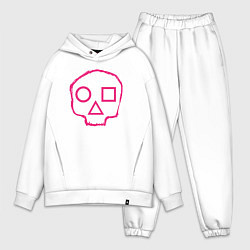 Мужской костюм оверсайз Череп - игра в кальмара, цвет: белый