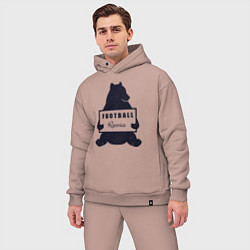 Мужской костюм оверсайз Bear football, цвет: пыльно-розовый — фото 2