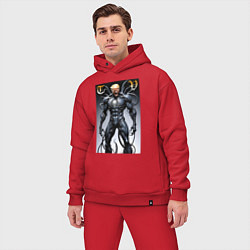 Мужской костюм оверсайз Venom-Trump collaboration - ai art fantasy, цвет: красный — фото 2
