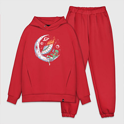 Мужской костюм оверсайз Марсианин на луне, цвет: красный