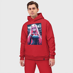 Мужской костюм оверсайз Darling in the Franxx - zero two - ai art, цвет: красный — фото 2