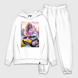 Мужской костюм оверсайз Barbie racing - Kawasaki Ninja, цвет: белый