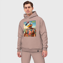 Мужской костюм оверсайз Donald Duck Trump - meme, цвет: пыльно-розовый — фото 2