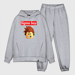Мужской костюм оверсайз Sigma boy roblox head - мем Роблокс Сигма бой, цвет: меланж
