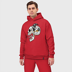 Мужской костюм оверсайз Космический кемпинг в голове, цвет: красный — фото 2