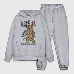 Мужской костюм оверсайз Славянский мир - медведь, цвет: меланж