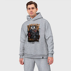 Мужской костюм оверсайз Веном черный симбиот, цвет: меланж — фото 2