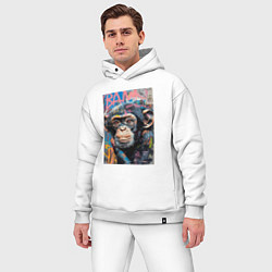 Мужской костюм оверсайз Graffiti monkey, цвет: белый — фото 2