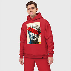 Мужской костюм оверсайз Штрих на античной статуе, цвет: красный — фото 2