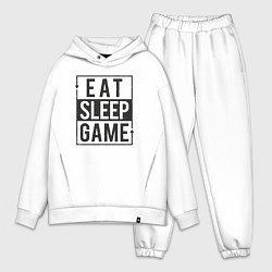 Мужской костюм оверсайз Eat sleep game, цвет: белый