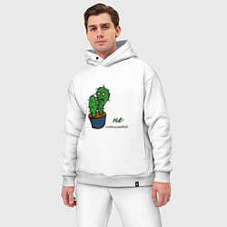 Мужской костюм оверсайз Говорящие кактусы, цвет: белый — фото 2