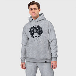 Мужской костюм оверсайз Цветочная девушка, цвет: меланж — фото 2