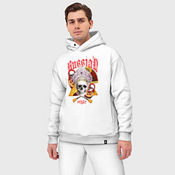 Мужской костюм оверсайз Русский стиль матрёшка кокошник балалайка, цвет: белый — фото 2