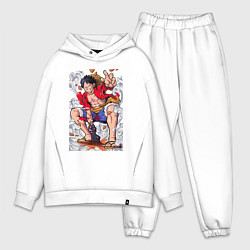 Мужской костюм оверсайз One piece Луффи, цвет: белый