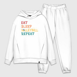 Мужской костюм оверсайз Eat sleep volley, цвет: белый