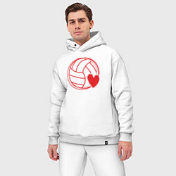 Мужской костюм оверсайз Volley love, цвет: белый — фото 2